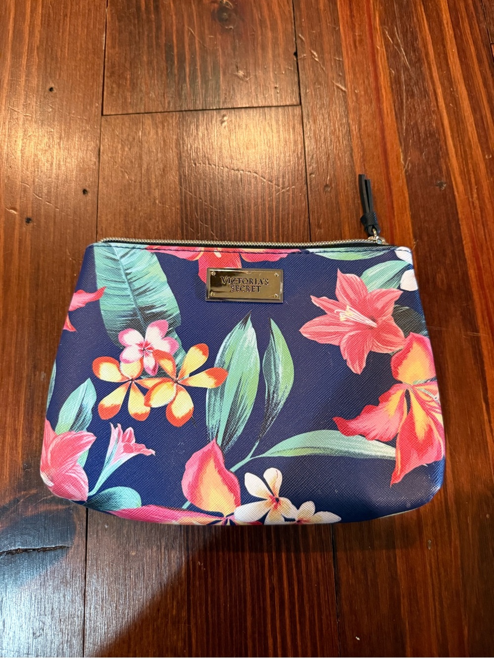 Victoria's Secret Navy Tropical Floral Cosmetic Pouch
